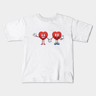 Hearts Couple Holding Hands Kids T-Shirt